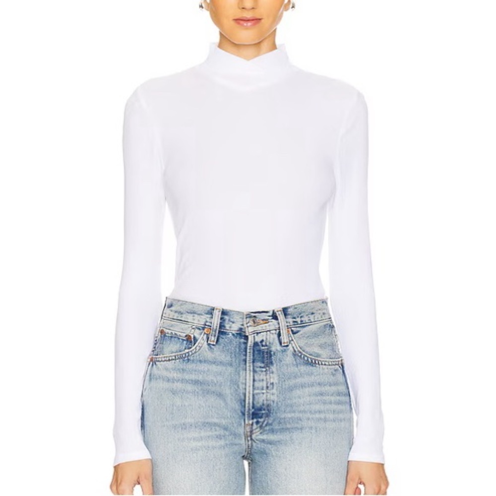 BOBI Turtleneck Top in White Size XS